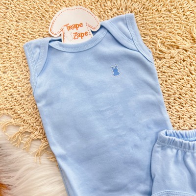 Conj. Body Regata e Tapa Fralda - Azul Claro